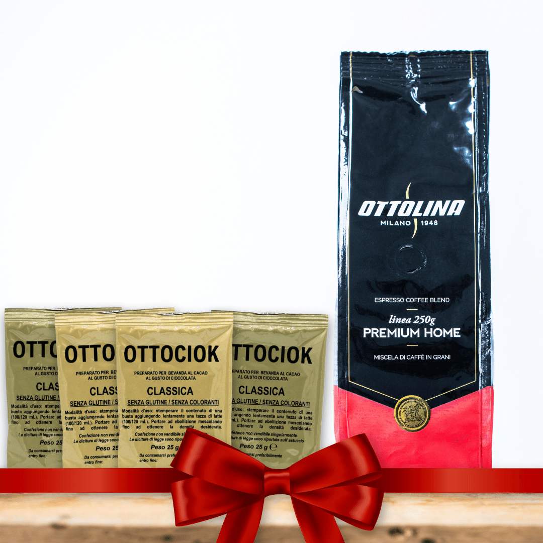 Geschenkset- Premium Line - Fortissima, Kaffeebohnen (250g) + OTTOCIOK (4 Packungen à 25g)