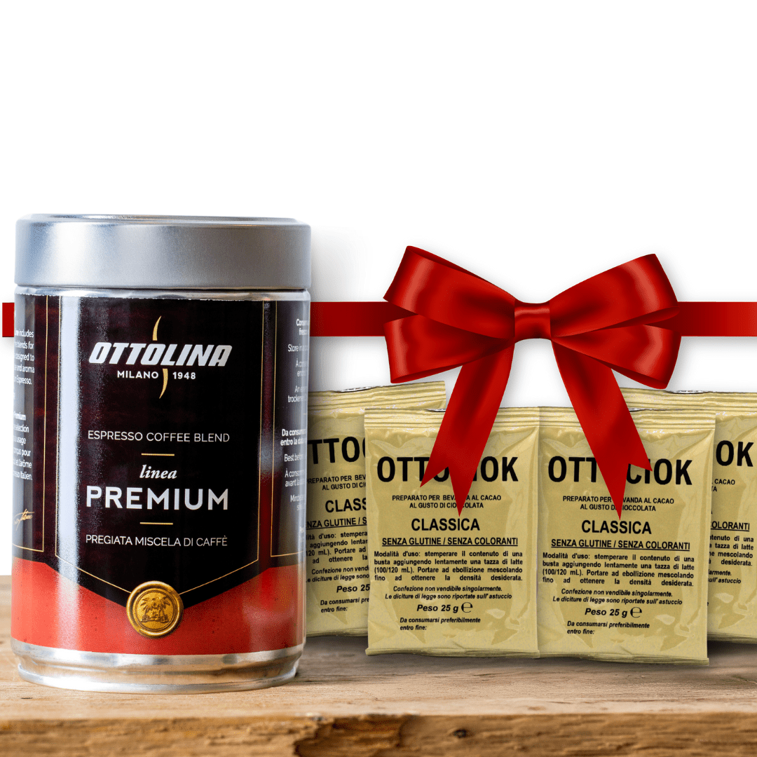 Geschenkset - Premium Line - Puro Arabica, gemahlener Kaffee (250g) + OTTOCIOK (4 Packungen à 25g)