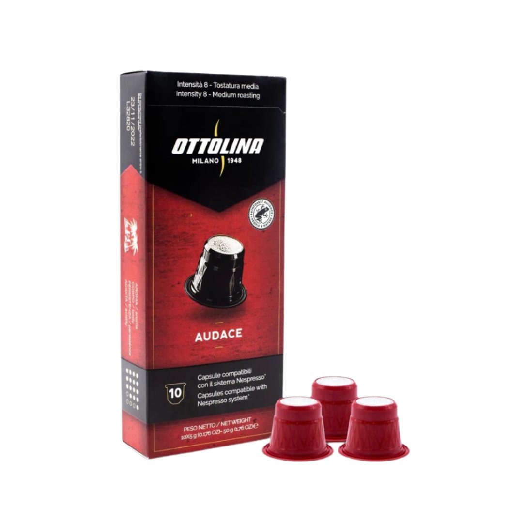 Audace Espresso Kapseln, Arabica und Robusta "Rainforest Alliance-zertifiziert" (10 Kapseln)